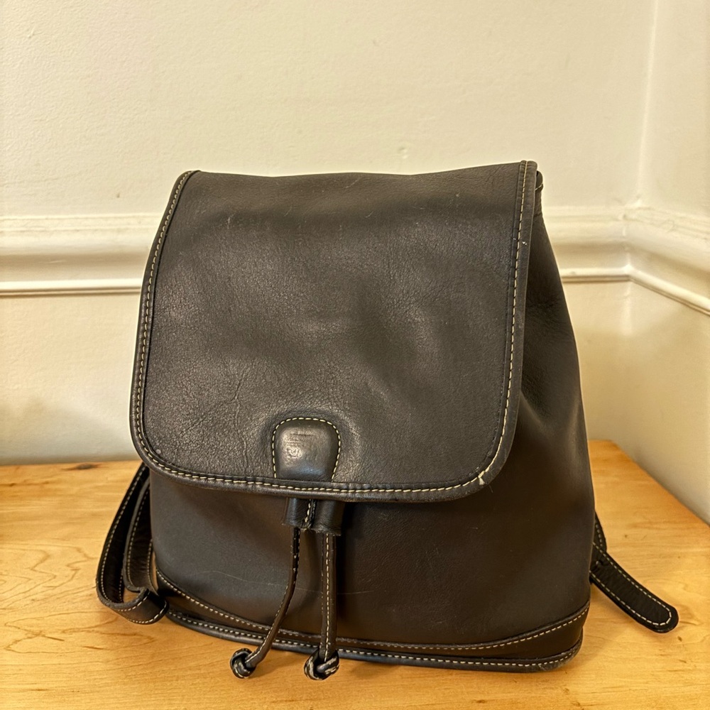 COACH 9315 Daypack Backpack Glovetanned Leather Black Vintage